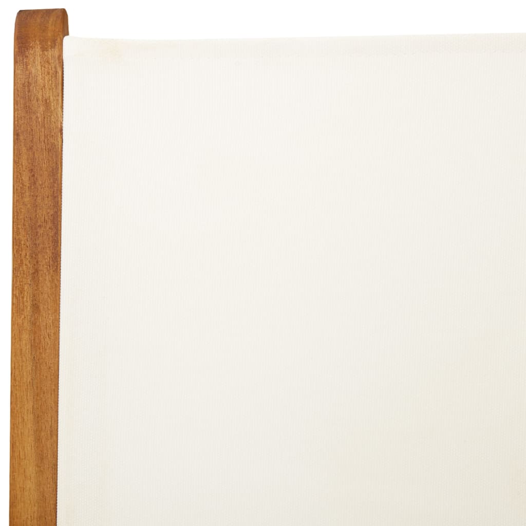 vidaXL Καρέκλες Κήπου Ανακλινόμενες 6 Τεμ. Λευκές Ύφασμα/Μασίφ Ξύλο