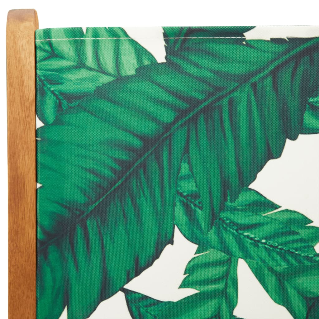 vidaXL Καρέκλες Κήπου Ανακλινόμενες 4 Τεμ. Πράσινο Ύφασμα/Μασίφ Ξύλο