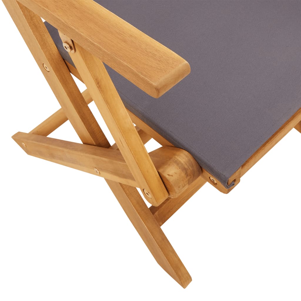 vidaXL Καρέκλες Κήπου Πτυσσόμενες 4 Τεμ. Ανθρακί Ύφασμα/Μασίφ Ξύλο