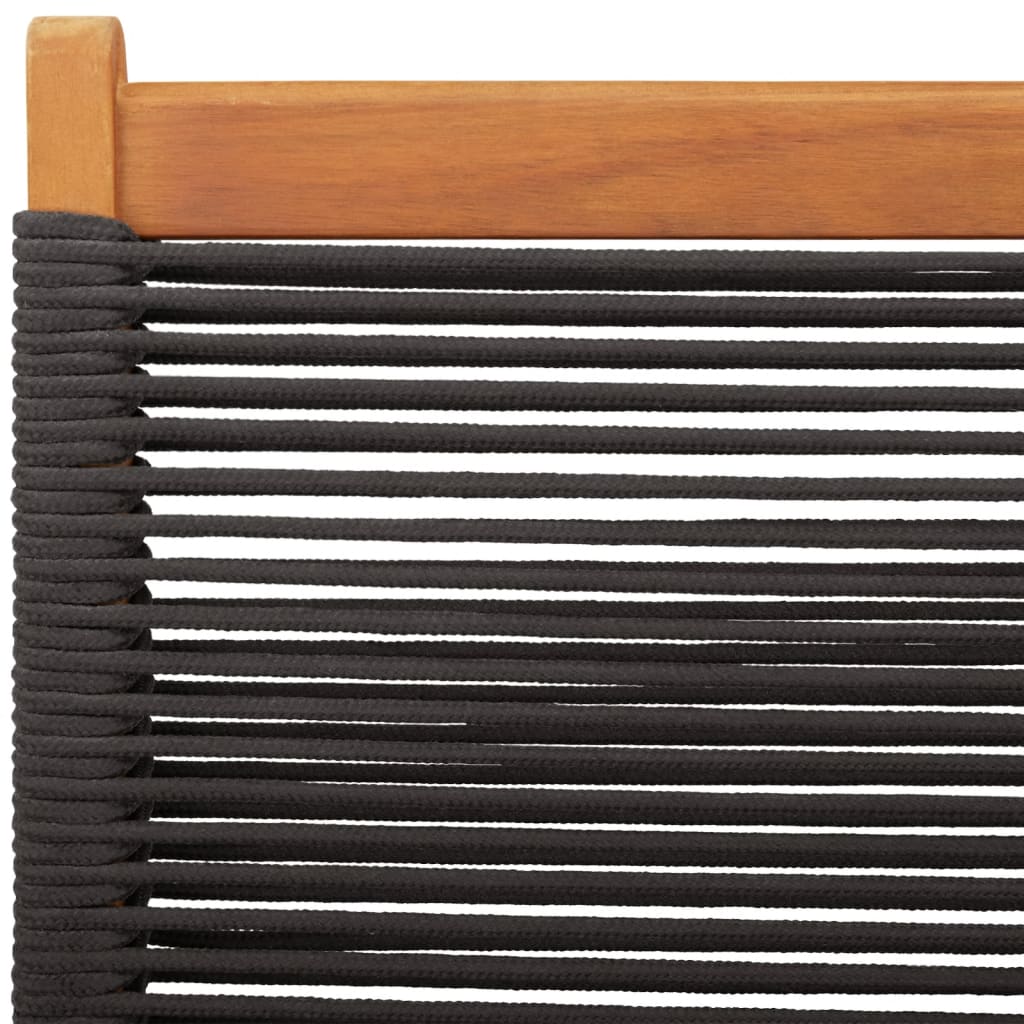 vidaXL Καρέκλες Κήπου Πτυσσόμενες 4 τεμ. Μαύρες από Μασίφ Ξύλο Ακακίας