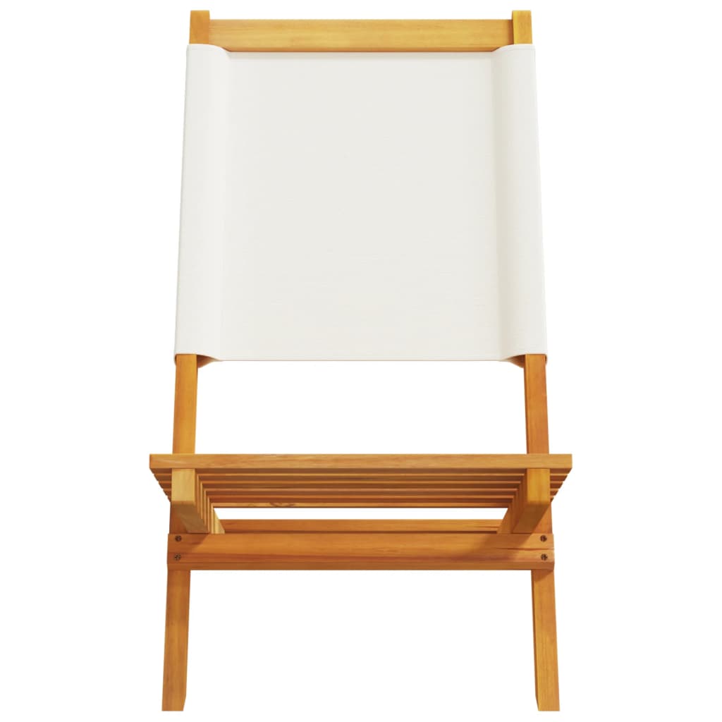 vidaXL Καρέκλες Κήπου Πτυσσόμενες 4 Τεμ. Λευκές Ύφασμα/Μασίφ Ξύλο