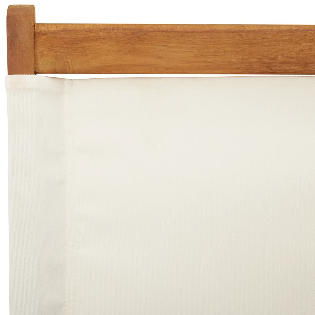 vidaXL Καρέκλες Κήπου Πτυσσόμενες 6 Τεμ. Λευκές Ύφασμα/Μασίφ Ξύλο