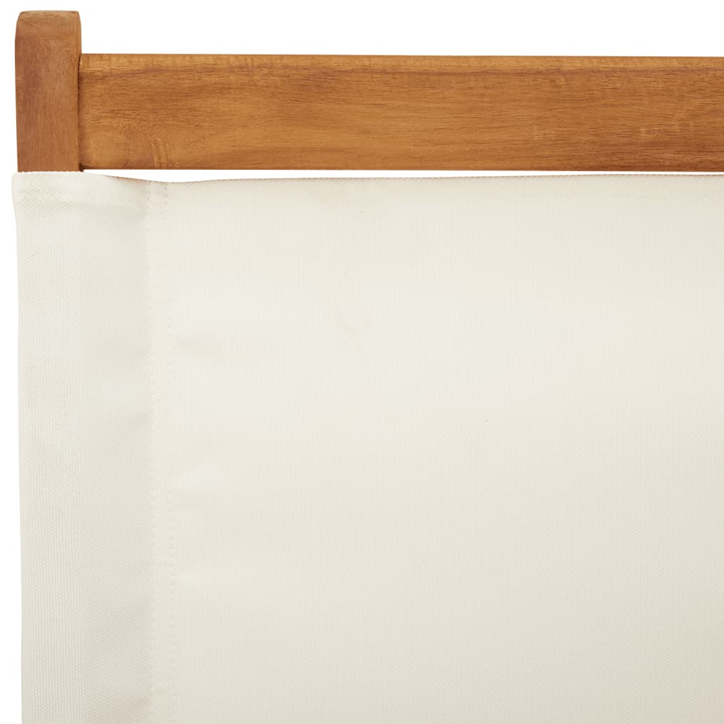 vidaXL Καρέκλες Κήπου Πτυσσόμενες 8 Τεμ. Λευκές Ύφασμα/Μασίφ Ξύλο