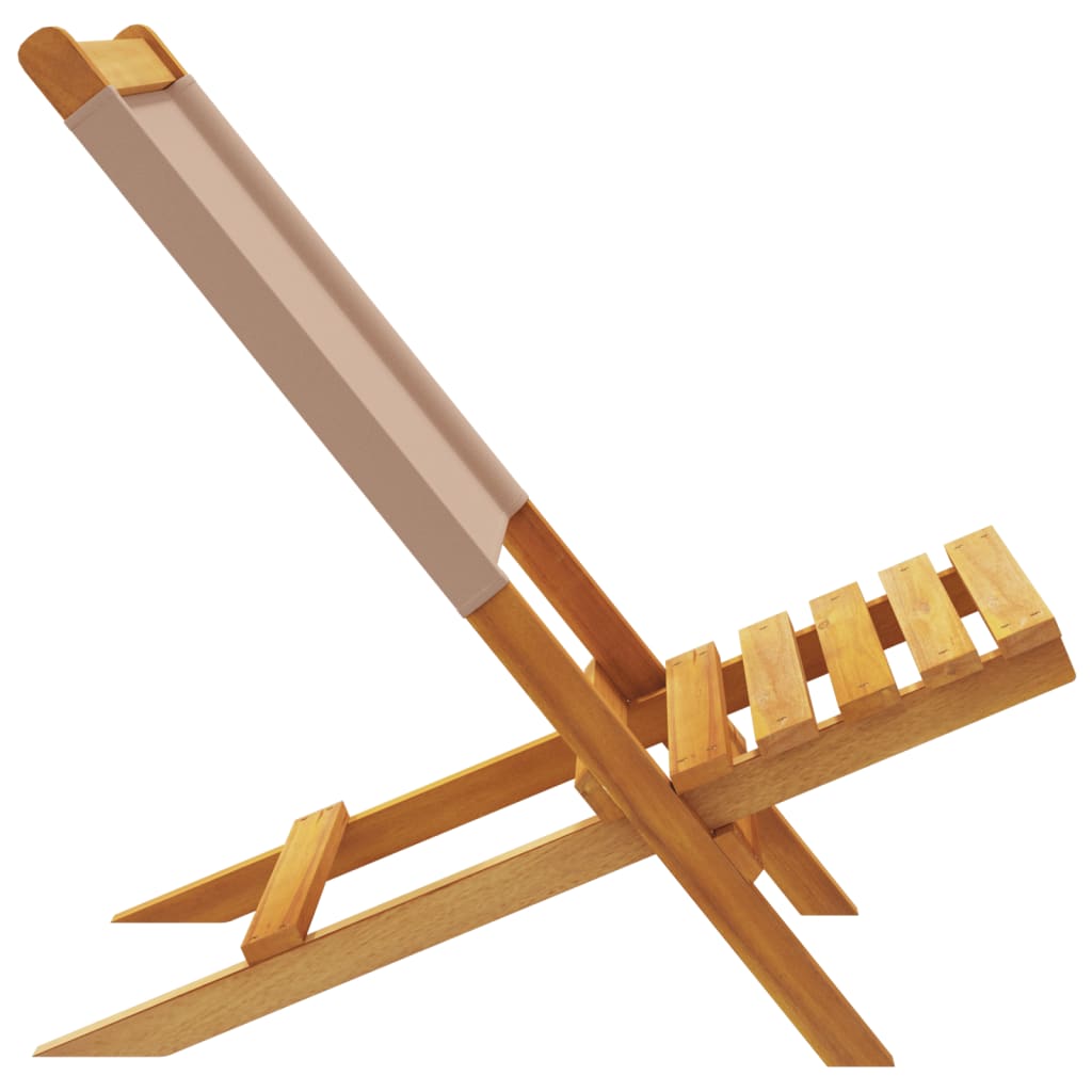 vidaXL Καρέκλες Κήπου Πτυσσόμενες 6 τεμ. Taupe από Ύφασμα / Μασίφ Ξύλο