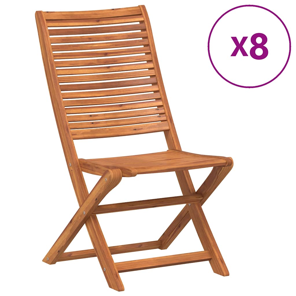 vidaXL Καρέκλες Κήπου Πτυσσόμενες 8 τεμ. 51x66x95 εκ. Μασίφ Ακακία