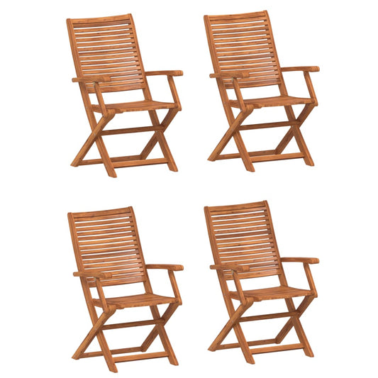 vidaXL Καρέκλες Κήπου Πτυσσόμενες 4 τεμ. 57x66x95 εκ. Μασίφ Ακακία