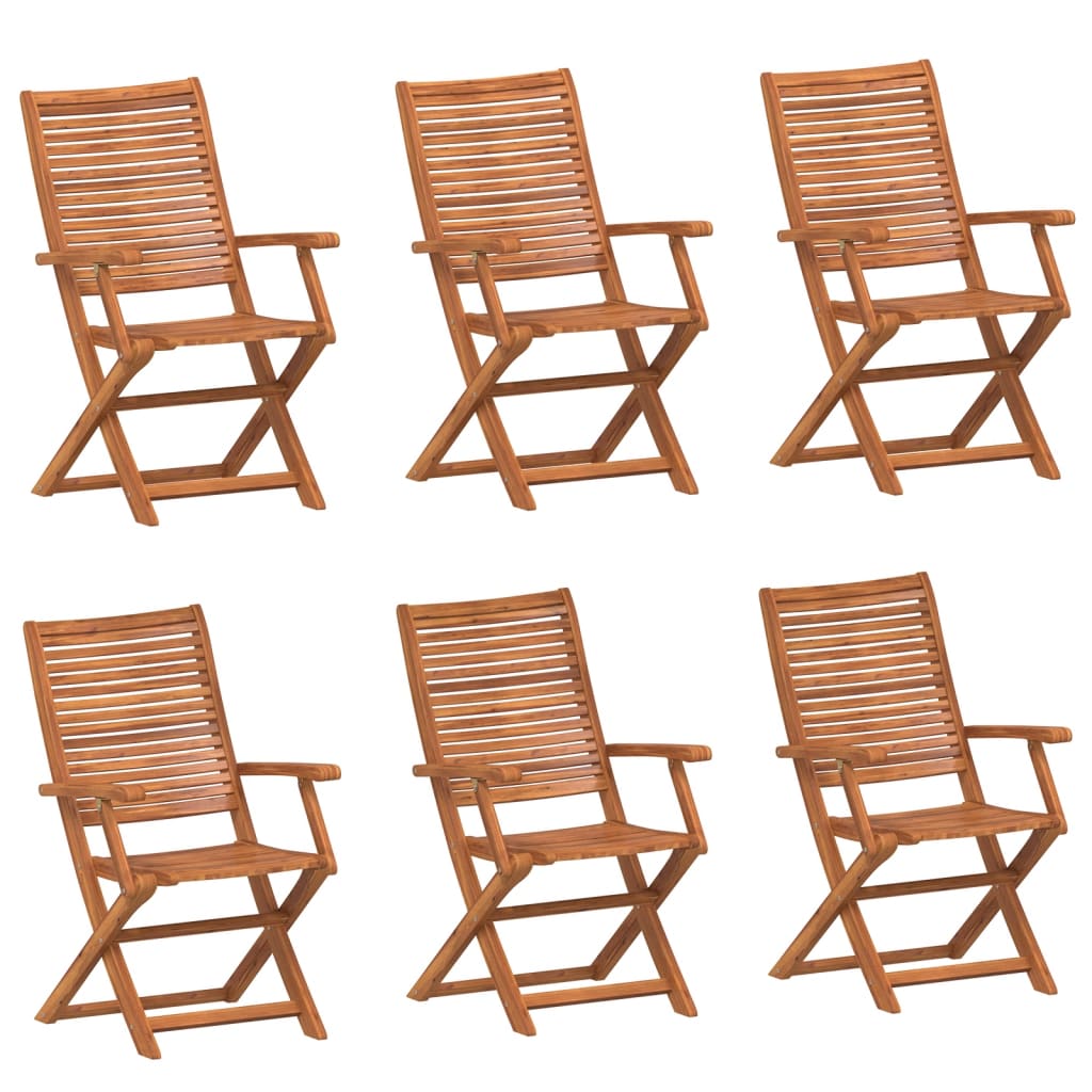 vidaXL Καρέκλες Κήπου Πτυσσόμενες 6 τεμ. 57x66x95 εκ. Μασίφ Ακακία