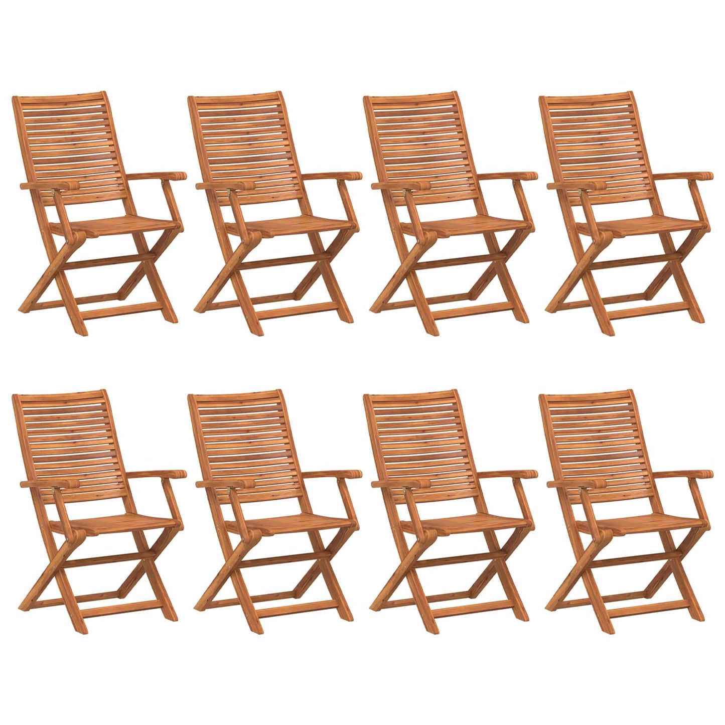 vidaXL Πτυσσόμενες Καρέκλες 8 τεμ. 57x66x95 εκ. Μασίφ Ξύλο Ακακίας