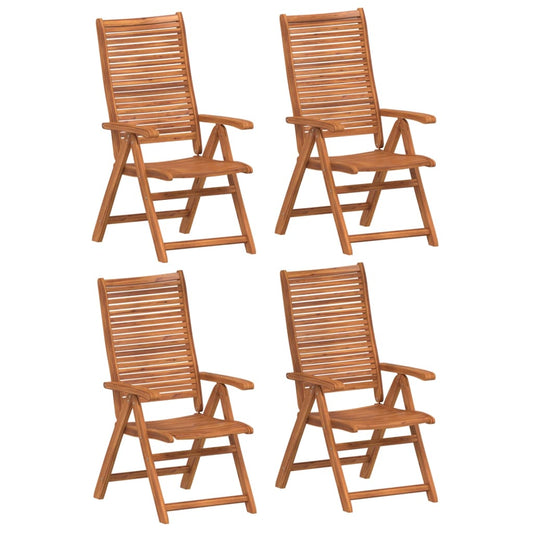 vidaXL Καρέκλες Κήπου Ανακλινόμενες 4 Τεμ. 56x72x107 εκ. Μασίφ Ακακία