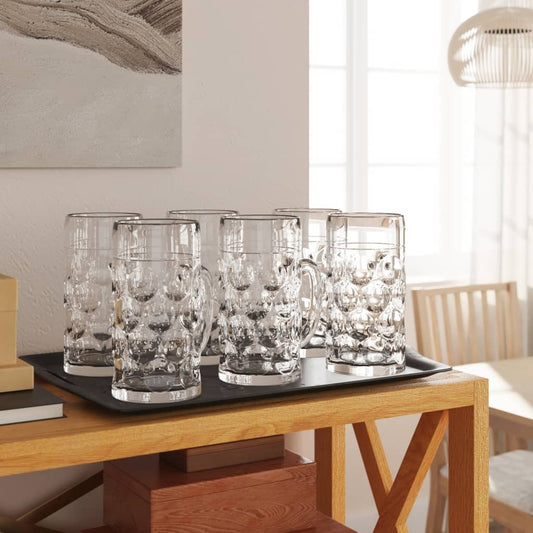 vidaXL Κούπα Μπίρας με Λαβή Γυάλινη 6 Τεμ. 500 ml