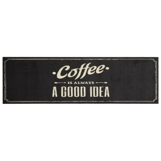 vidaXL Χαλί Κουζίνας Πλενόμενο Επιγραφή Coffee 45x150 εκ. Βελούδο