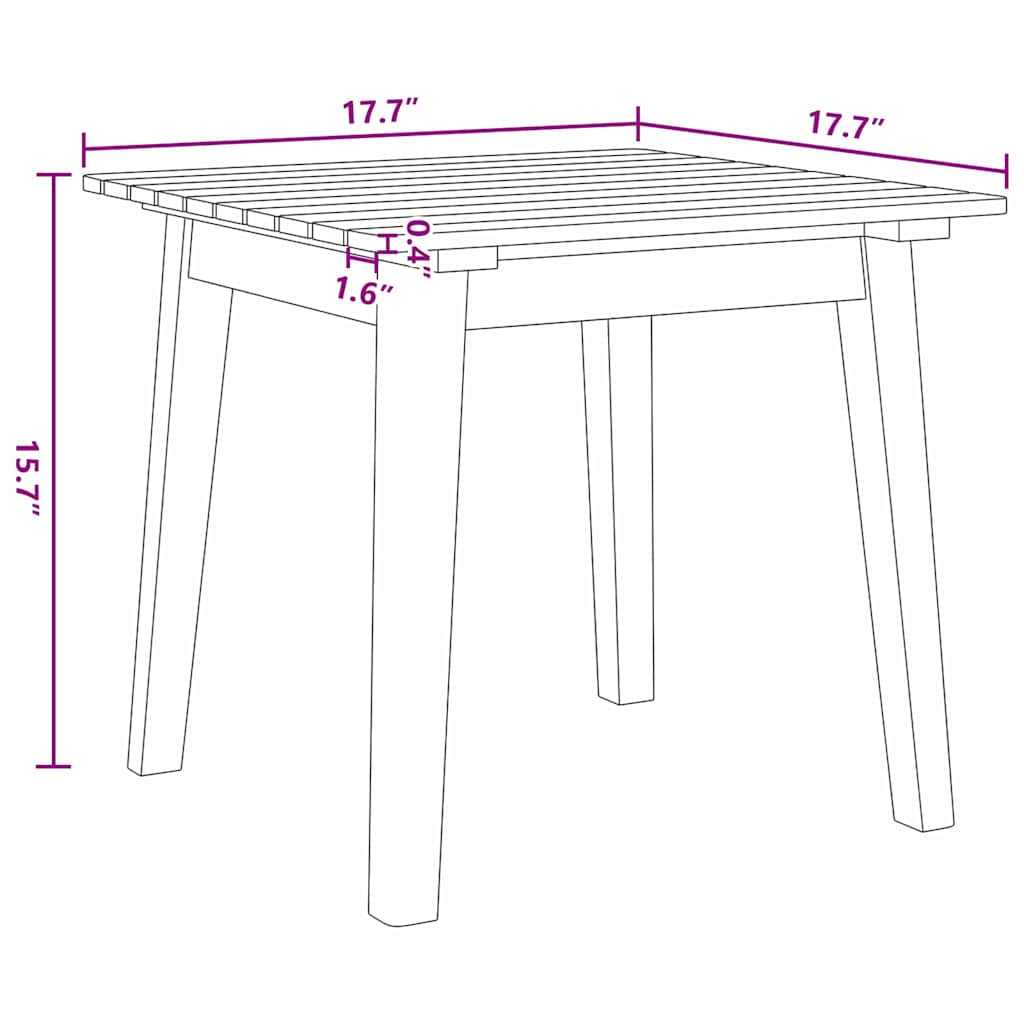 vidaXL Κήπου Καρέκλες με Τραπέζι 3 pcs Γκρι 45 x 45 x 40 cm