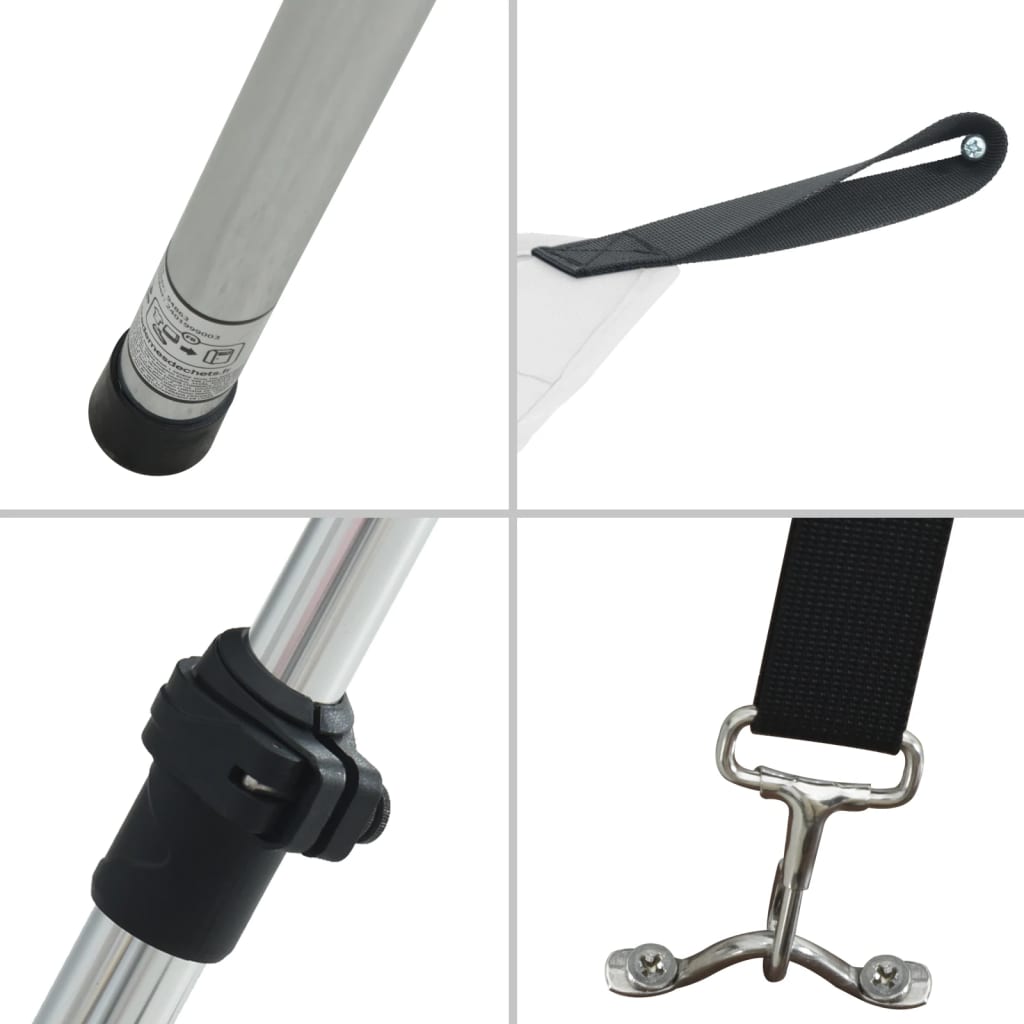 vidaXL Επέκταση Σκιάστρου Σετ Σχήμα Τ Λευκό 170x170x(113-182,5) εκ.