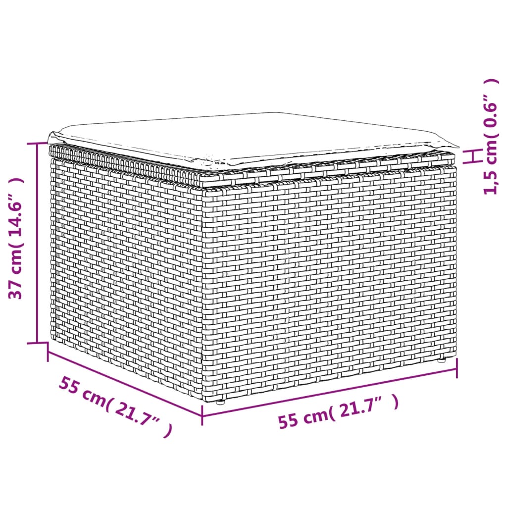 vidaXL Σετ Καναπέδων Κήπου 6 Τεμαχίων με Μαξιλάρια Γκρι από Συνθετικό Ρατάν
