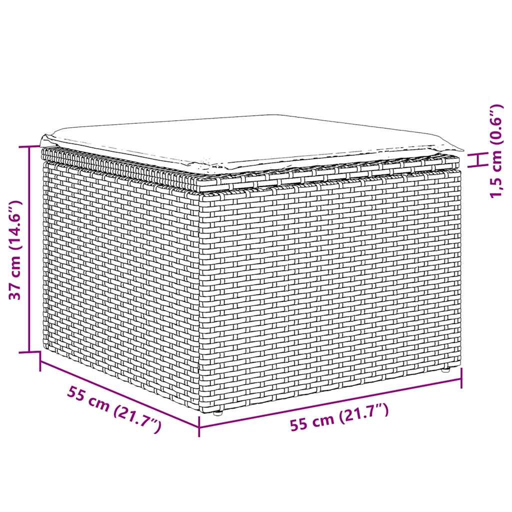 vidaXL Σαλόνι Κήπου 10 Τεμαχίων Καφέ από Συνθετικό Ρατάν με Μαξιλάρια