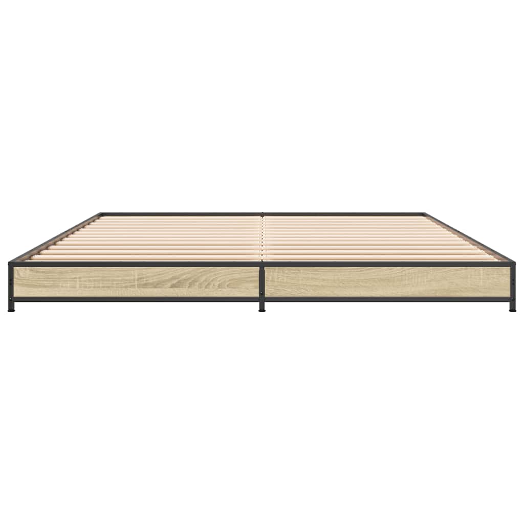 vidaXL Πλαίσιο Κρεβατιού Sonoma Δρυς 120x200 εκ. Επεξ. Ξύλο & Μέταλλο