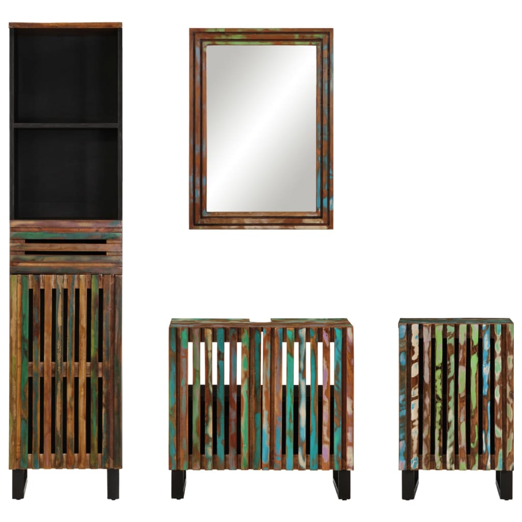 vidaXL Έπιπλα Μπάνιου Σετ 4 Τεμαχίων από Μασίφ Ξύλο Ακακίας