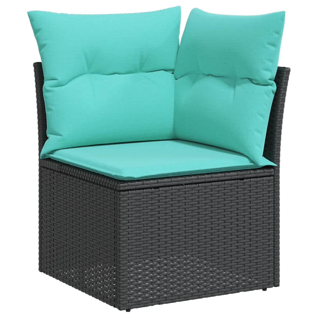 vidaXL Σετ Καναπέδων Κήπου 6 Τεμαχίων με Μαξιλάρια από Μαύρο Συνθετικό Ρατάν