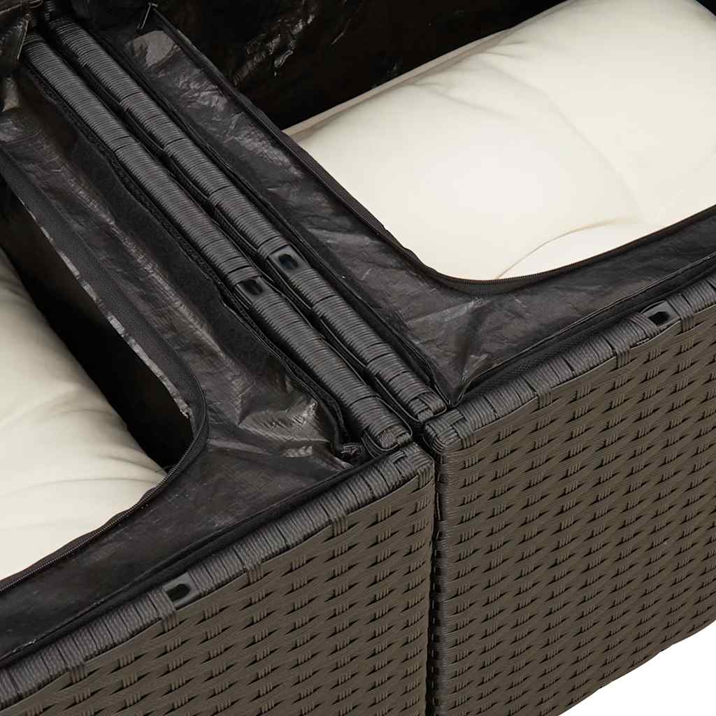 vidaXL Σετ Καναπέ Κήπου 5 Τεμαχίων Μαύρο Συνθετικό Ρατάν με Μαξιλάρια