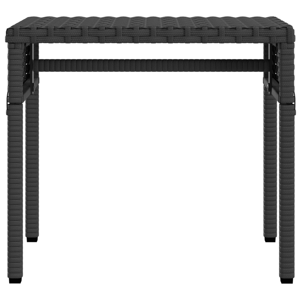 vidaXL Ξαπλώστρες 2 Τεμ. Μαύρες Συνθ. Ρατάν με Σκίαστρα και Τραπεζάκια