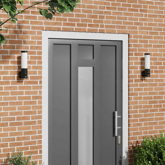 vidaXL Εξωτερικά Φωτιστικά Τοίχου 2 pcs Μαύρο 12 x 7.5 x 29 εκ