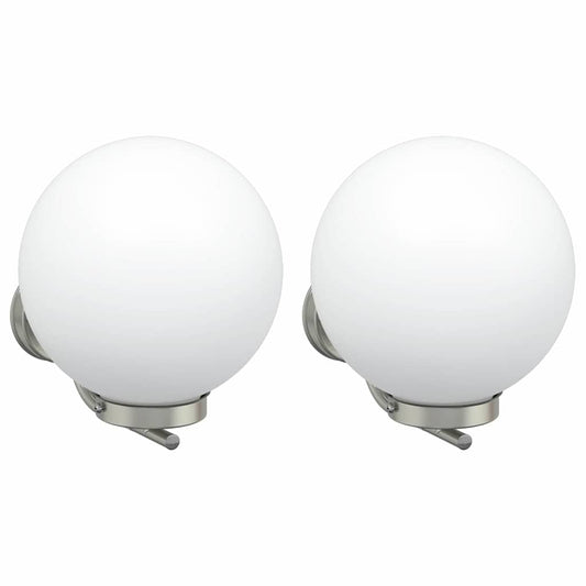 vidaXL Εξωτερικά Φωτιστικά Τοίχου 2 pcs Ασημί 29 x 25 x 33 εκ.