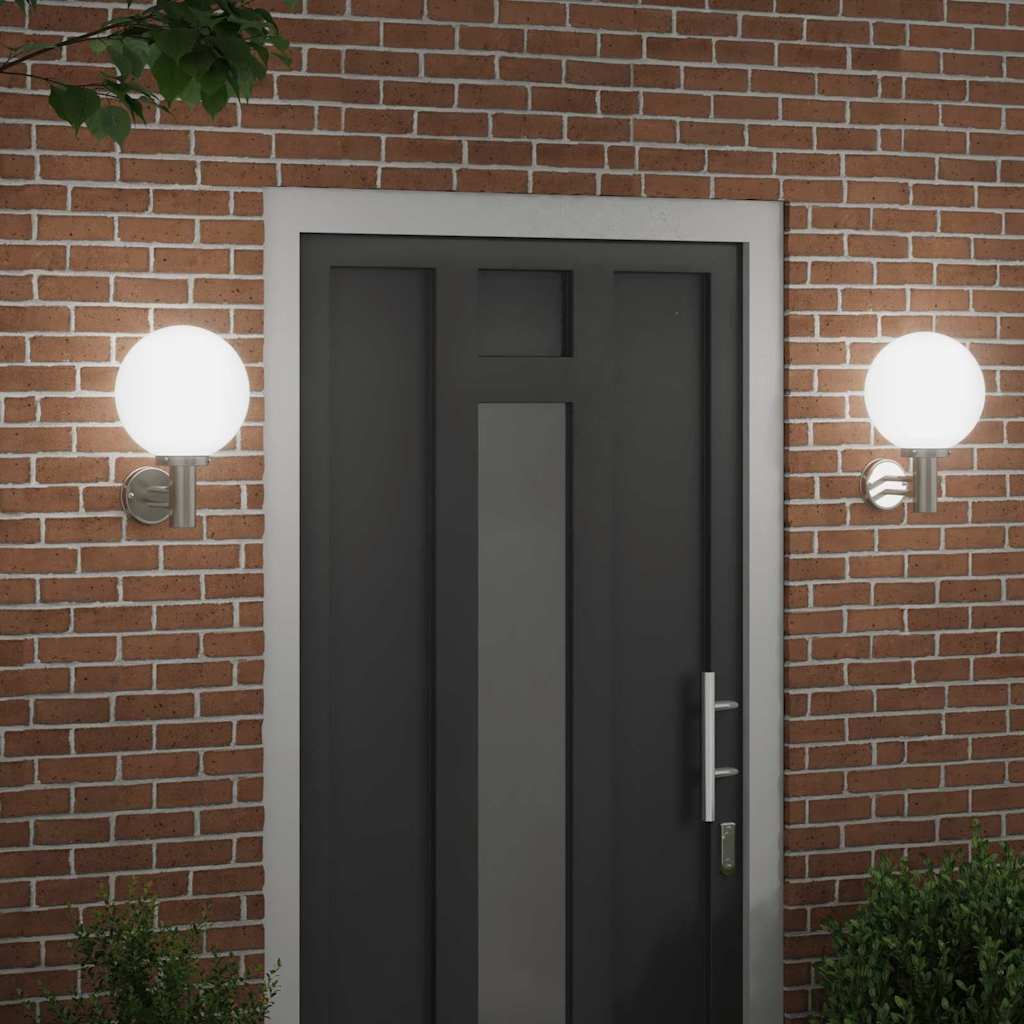 vidaXL Εξωτερικά Φωτιστικά Τοίχου 2 pcs Ασημί 28 x 25 x 38 εκ