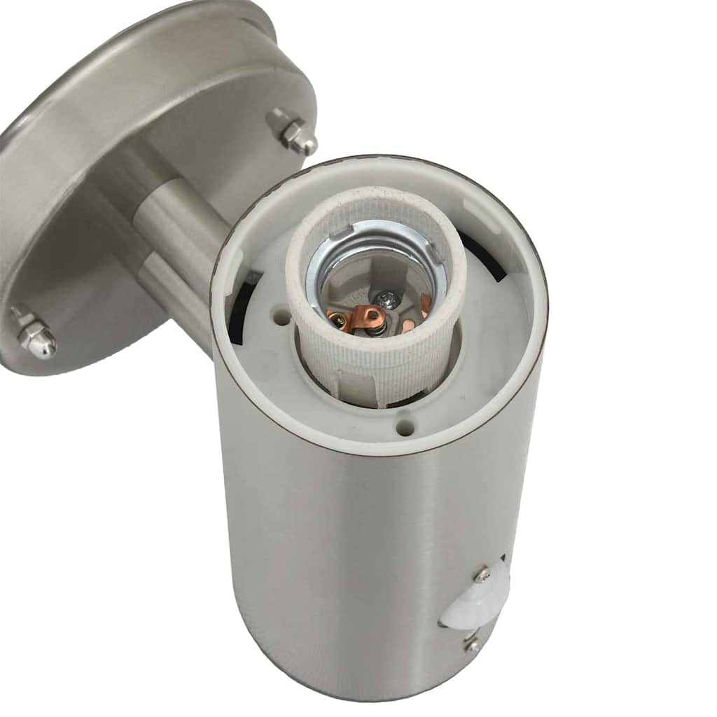 vidaXL Φωτιστικό Τοίχου Για Εξωτερικούς Χώρους Ασημί 15 x 7,5 x 33 εκ