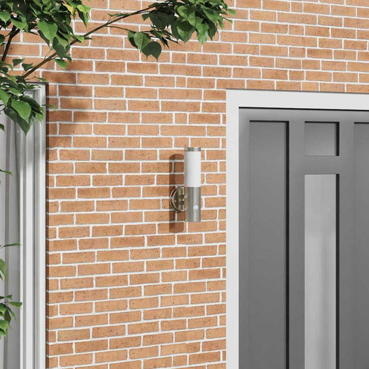 vidaXL Φωτιστικό Τοίχου Για Εξωτερικούς Χώρους Ασημί 15 x 7,5 x 33 εκ