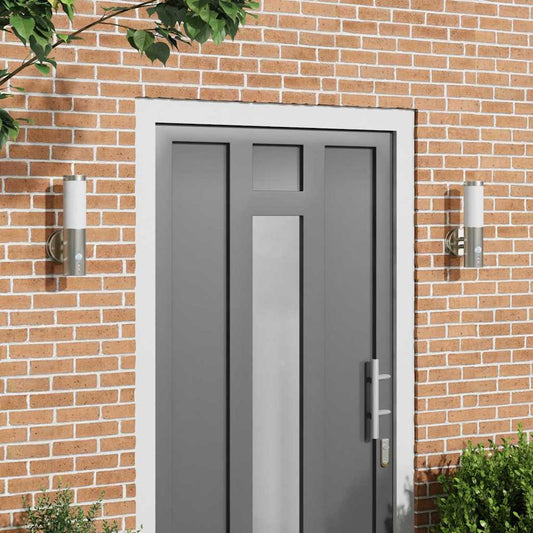 vidaXL Φωτιστικό Τοίχου Για Εξωτερικούς Χώρους 2 pcs Ασημί