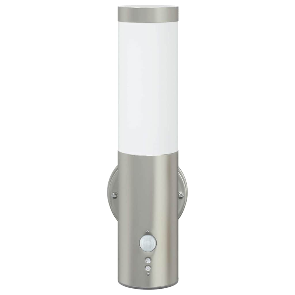 vidaXL Φωτιστικό Τοίχου Για Εξωτερικούς Χώρους 2 pcs Ασημί