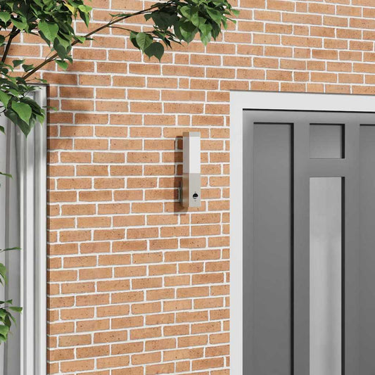 vidaXL Επιτοίχιο φωτιστικό εξωτερικού χώρου Ασημί 10.5 x 6 x 35 εκ.