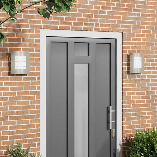 vidaXL Εξωτερικά Φωτιστικά Τοίχου 2 pcs Ασημί 23.5 x 10.5 x 26 εκ