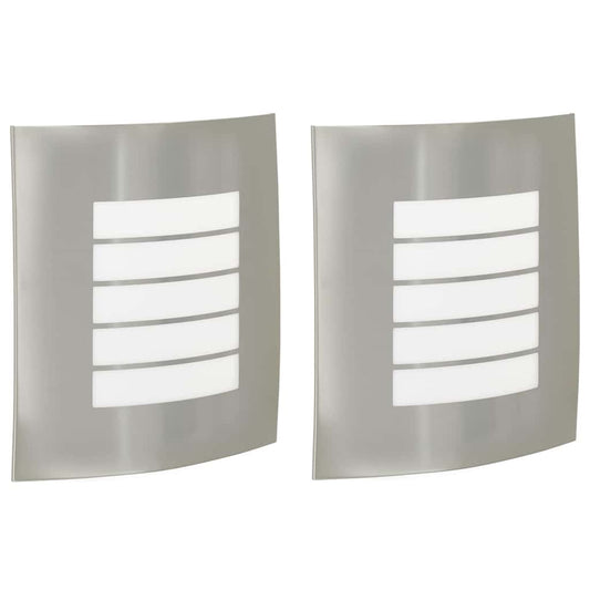 vidaXL Εξωτερικά Φωτιστικά Τοίχου 2 pcs Ασημί 23.5 x 10.5 x 26 εκ