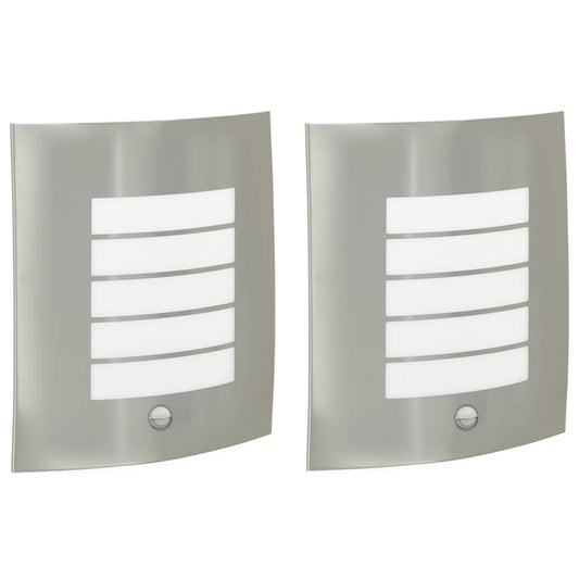 vidaXL Εξωτερικά Φωτιστικά Τοίχου 2 pcs Ασημί 23.5 x 10.5 x 26 εκ