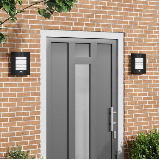 vidaXL Εξωτερικά Φωτιστικά Τοίχου 2 pcs Μαύρο 23.5 x 10.5 x 26 εκ