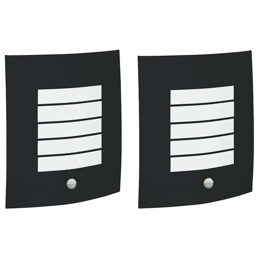 vidaXL Εξωτερικά Φωτιστικά Τοίχου 2 pcs Μαύρο 23.5 x 10.5 x 26 εκ