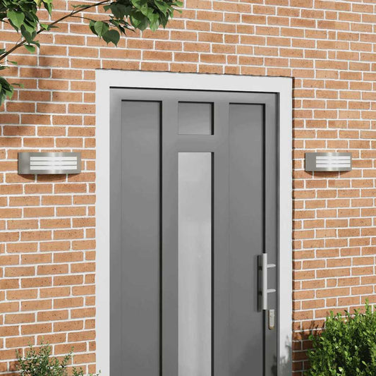 vidaXL Εξωτερικά Φωτιστικά Τοίχου 2 pcs Ασημί 32 x 10 x 10 εκ