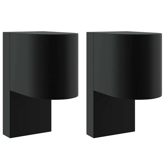 vidaXL Εξωτερικά Φωτιστικά Τοίχου 2 pcs Μαύρο 12 x 7 x 15 εκ.