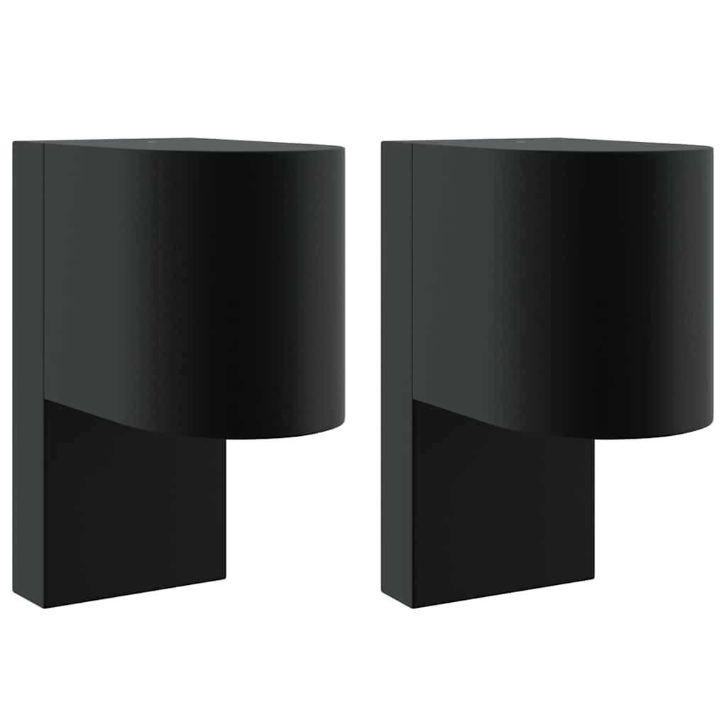 vidaXL Εξωτερικά Φωτιστικά Τοίχου 2 pcs Μαύρο 12 x 7 x 15 εκ.