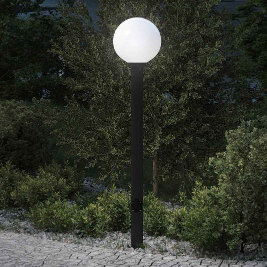 vidaXL Φωτιστικό Κολωνάκι με Πρίζα Μαύρο 120 εκ. IP44
