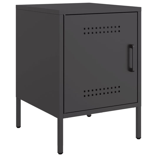 vidaXL Κομοδίνο Μαύρο 36x39x50,5 εκ. από Χάλυβα