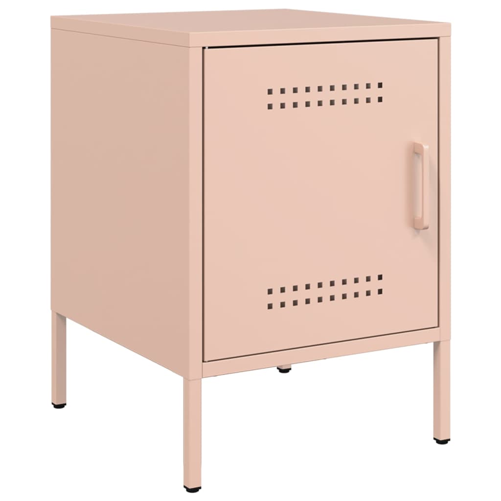 vidaXL Κομοδίνα 2 τεμ. Ροζ 36x39x50,5 εκ. από Χάλυβα