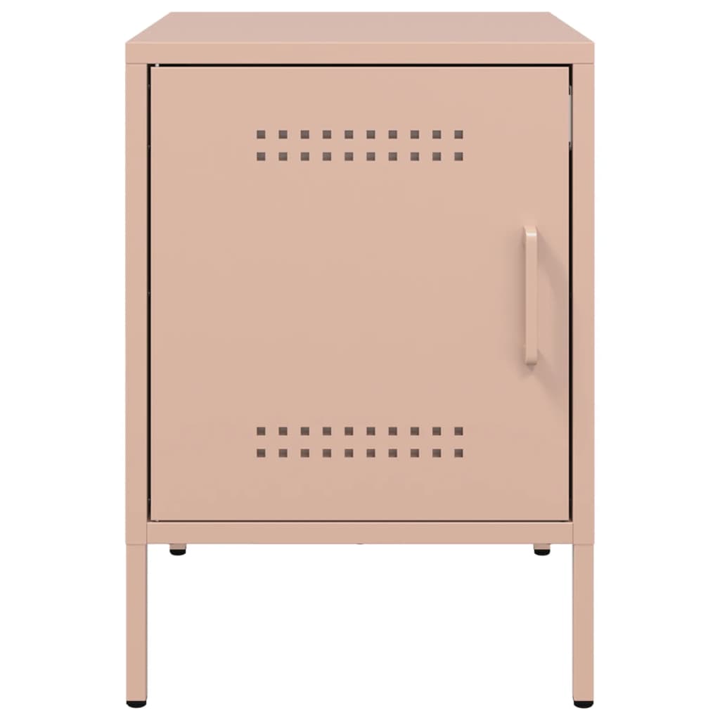vidaXL Κομοδίνα 2 τεμ. Ροζ 36x39x50,5 εκ. από Χάλυβα