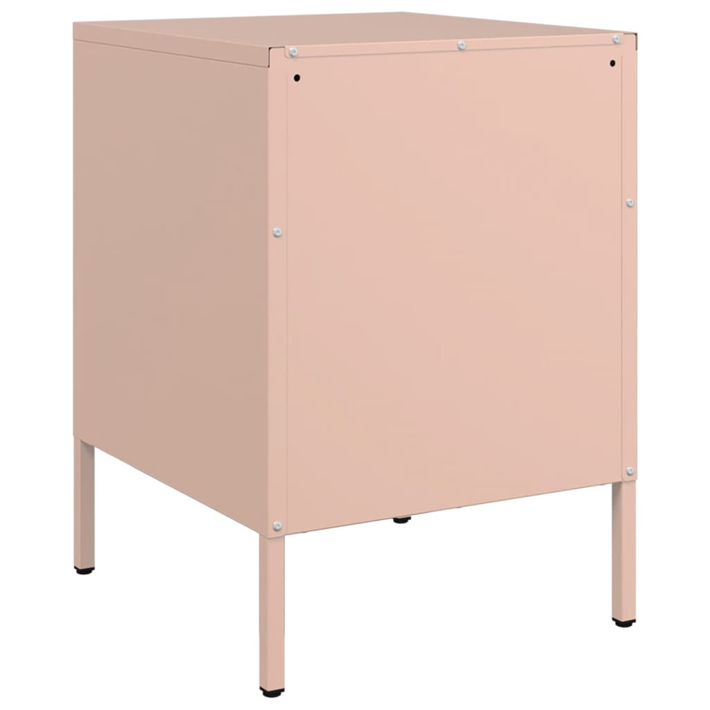 vidaXL Κομοδίνα 2 τεμ. Ροζ 36x39x50,5 εκ. από Χάλυβα