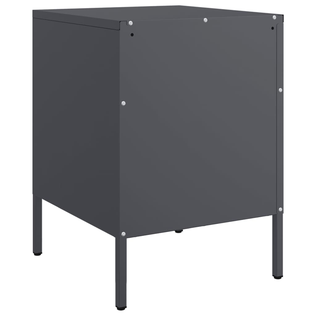 vidaXL Κομοδίνα 2 τεμ. Ανθρακί 36x39x50,5 εκ. από Χάλυβα