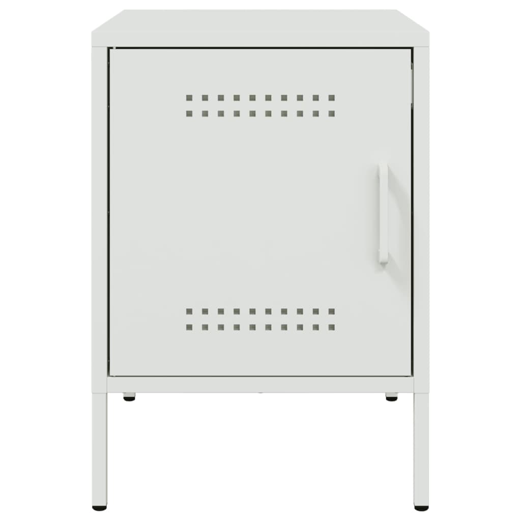 vidaXL Κομοδίνο Λευκό 36x39x50,5 εκ. από Χάλυβα
