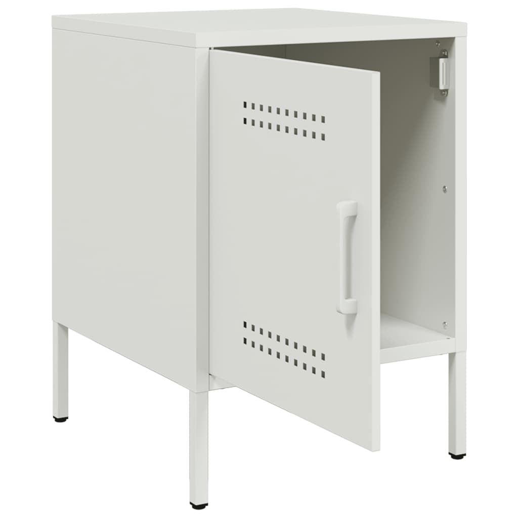 vidaXL Κομοδίνο Λευκό 36x39x50,5 εκ. από Χάλυβα