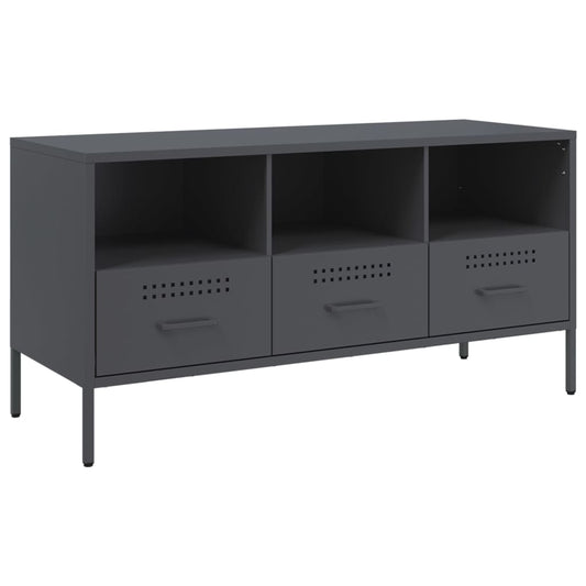 vidaXL Έπιπλο Τηλεόρασης Ανθρακί 100,5x39x50,5 εκ. από Ατσάλι