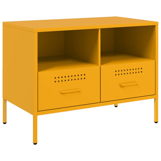 vidaXL Έπιπλο Τηλεόρασης Μουσταρδί Κίτρινο 68x39x50,5 εκ. από Ατσάλι